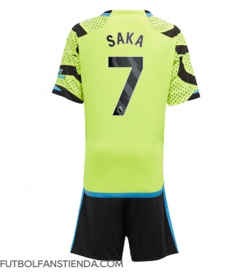 Arsenal Bukayo Saka #7 Segunda Equipación Niños 2023-24 Manga Corta (+ Pantalones cortos)